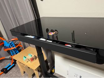 Modern Black Electric Standing Desk with Glass Top – Excellent Condition