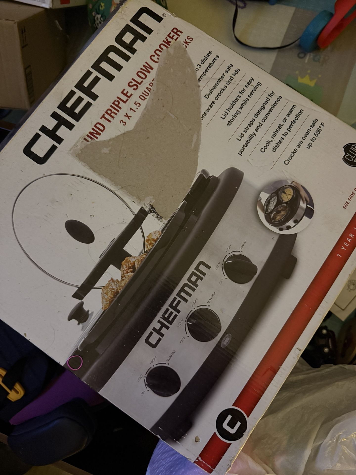 Chef Man Round Triple Slow Cooker