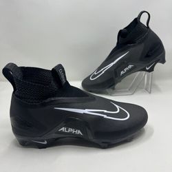 Nike Alpha Menace Elite 3 Flyknit Black Football Shoes Cleats DM1792-004 Sz 10