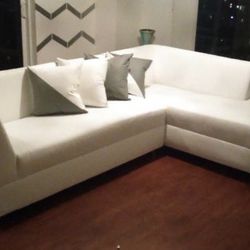 White Leather Sofa Brand New Available For Sale