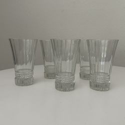 5 Cristal Cut Clear Glasses Drinkware 