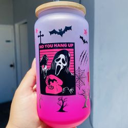 Ghost Face/ Scream Glass Cup