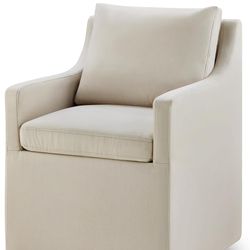 Beige Upholstered Rolling Chair- BRAND NEW IN BOX!!