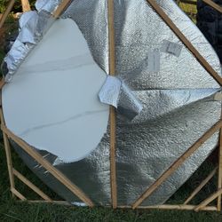 Round White Marble Dining Table Top