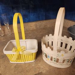 Two EASTER baskets & bunnies.