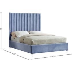Queen Bed in Velvet