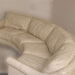 Macy's White Leather Sofa