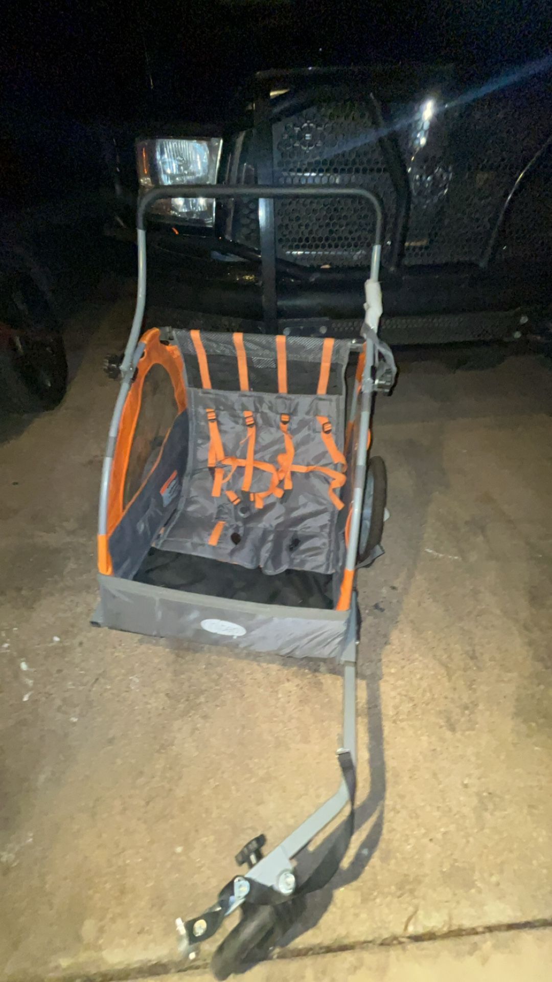 baby wagon for walks and u can hook up to your bike and take them with you