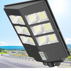 600W Solar Street Lights Outdoor - 60000LM Waterproof High Brightness Dusk to Dawn LED Lamp, with Motion Sensor and Remote Control, for Parking Lot, Y