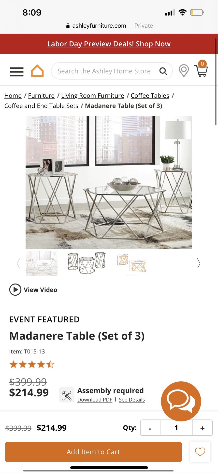 Coffee Table And Side Table