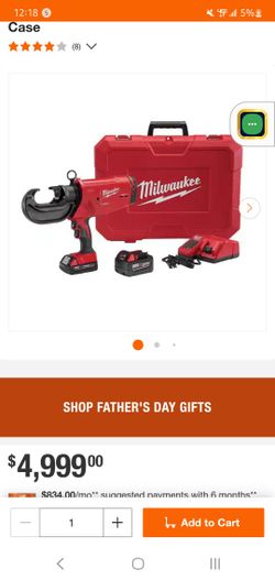 Milwaukee 750 MCM Crimper m18 Cordless FORCE LOGIC W/(2) Batteries, Charger, Hard Case. 