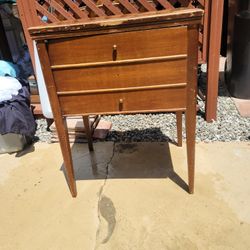 Vintage Wood Sewing Table/cabinet