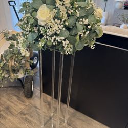 4 Faux White Wedding Ball Flowers