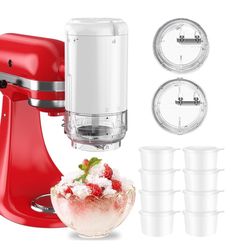 Shaved Ice Attachment for KitchenAid Stand Mixers with 8 Ice Molds NEW!!