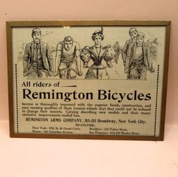 Cycling Authentic 1896 Remington Bicycles Framed Print Advertisement
