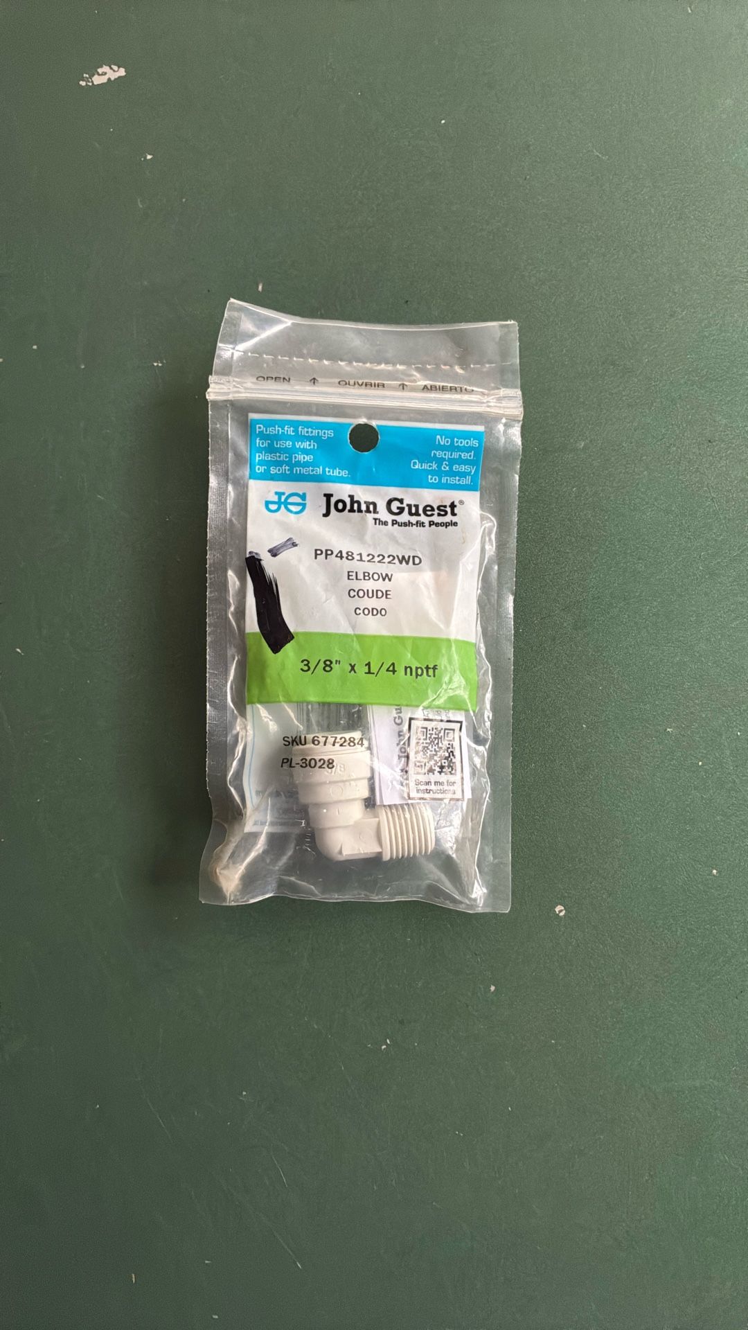 John Guest Stem Elbow Connector 