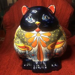 Brand New; Talavera, Fat Cat Planter