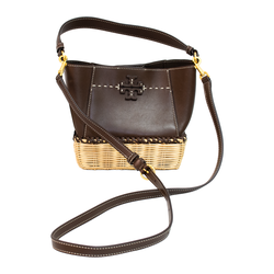 Tory Burch McGraw Wicker Small Hobo Handbag