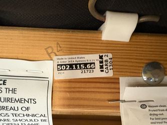 IKEA Black Leather Square Arm 3 Seat Sofa