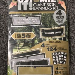 Amscan Customize IT! Giant Graduation Sign Banners Kit With 4 Banners