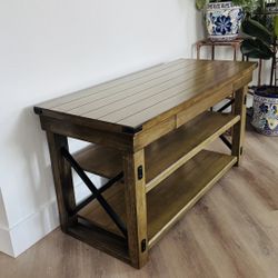 Solid Wood Table With Drawer