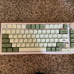 Matcha Themed Custom Mechanical Gaming Keyboard With Mods