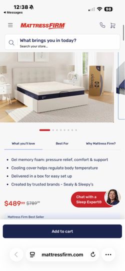 Sleepy's By Sealy Memory Foam Medium Mattress