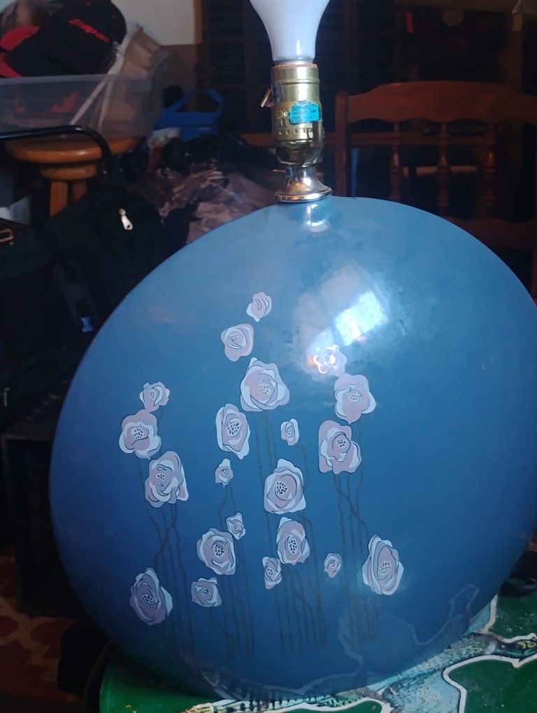 Vintage floral lamp abstract art deco home