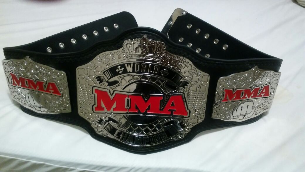 Wildcat Premier MMA World Heavyweight Championship belt with gold tip