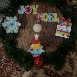 Wooden Hand Made Christmas Wreath 