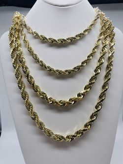 14K Diamond Cut Rope Chains! 1-14mm available! See description for sizes!