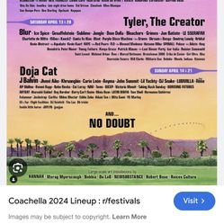 Coachella 2025 2 GA Weekend 1 Tickets With Car Camping 