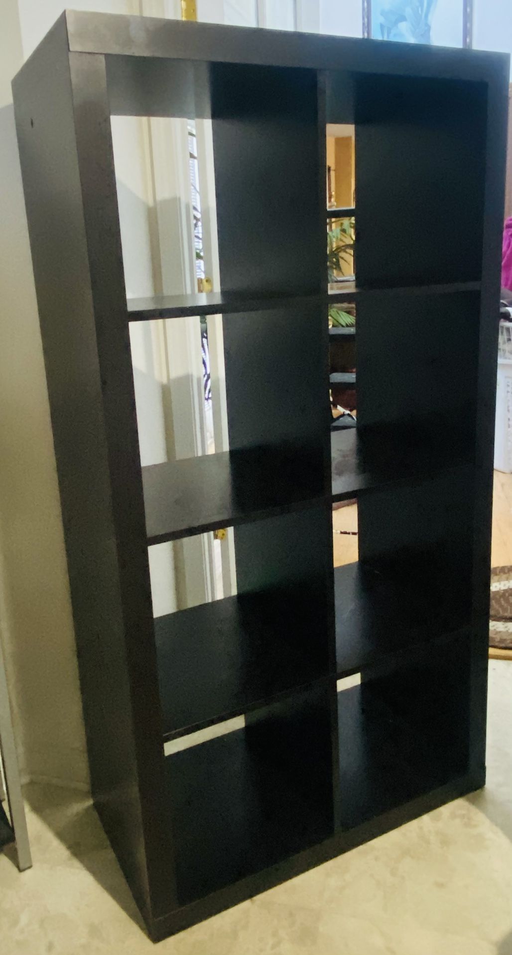 58" Tall Dark Oak Wood Cube Organizer/Bookcase