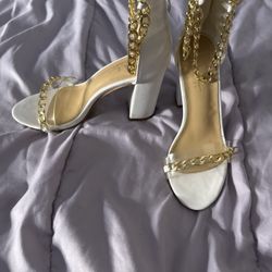White & Gold Heels