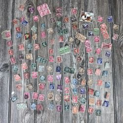 Vintage Random Off Paper Stamp Lot 130 Count (See Photos For Types & Condition