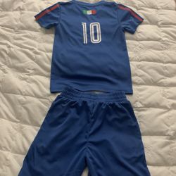 Italia Soccer. Boy Jersey T-shirt W Shorts - Blue W N10 Latest Fashion Championship Boy Toddler & Up All Sizes Available 