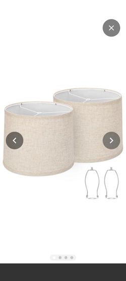 Set of 2 Beige Drum Lamp Shades