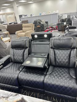 Power Recliner sofa w/Massage, Wireless surround sound, LED lights & more