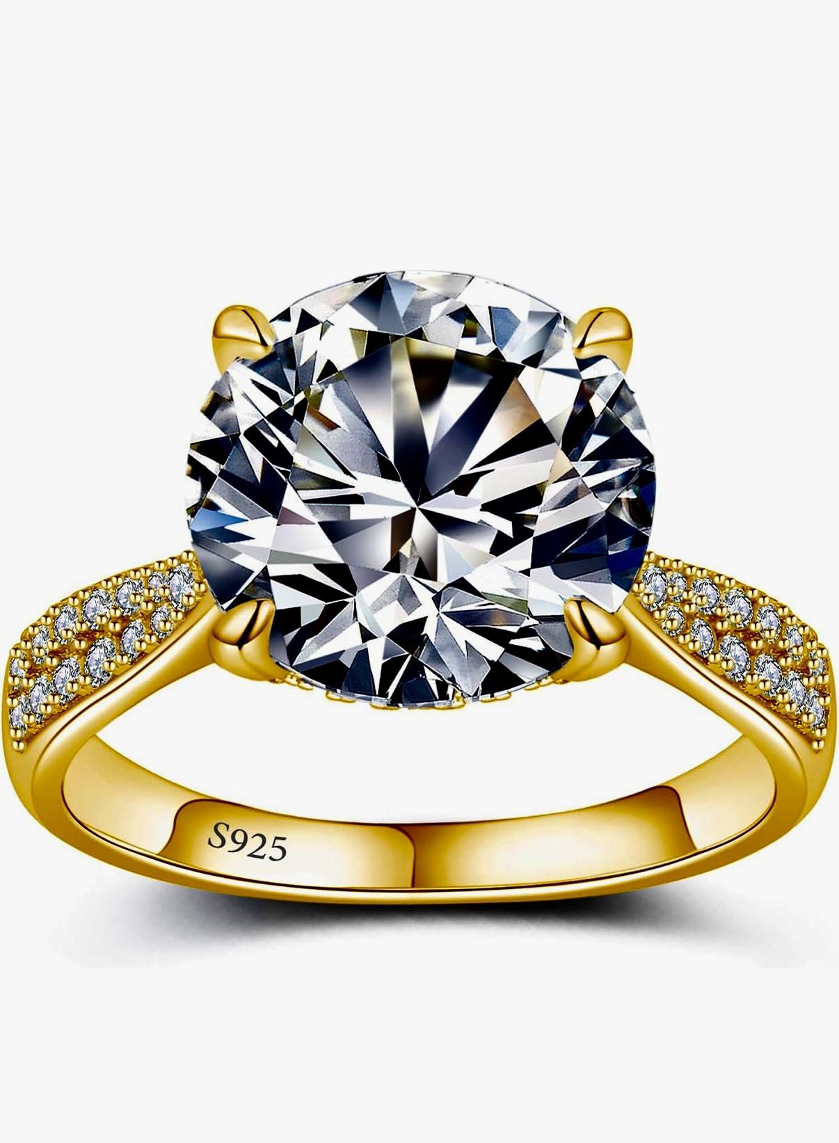 1.5 Carat Moissanite Engagement Ring – 925 Sterling Silver, 18K Gold Plated