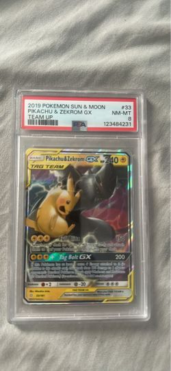 Psa 8 tag team zekrom & pikachu