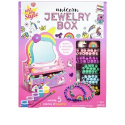 Just My Style Paint Your Own Wooden Unicorn Jewelry Box