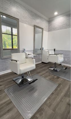 2 Salon Chairs & 2 Rolling Salon Stations (can be purchased individually)