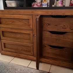 Nine drawer dresser with two doors