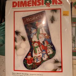 Dimensions Counted Cross Stitch "Snow Bunch Stocking" Kit #8574 Dated 1998