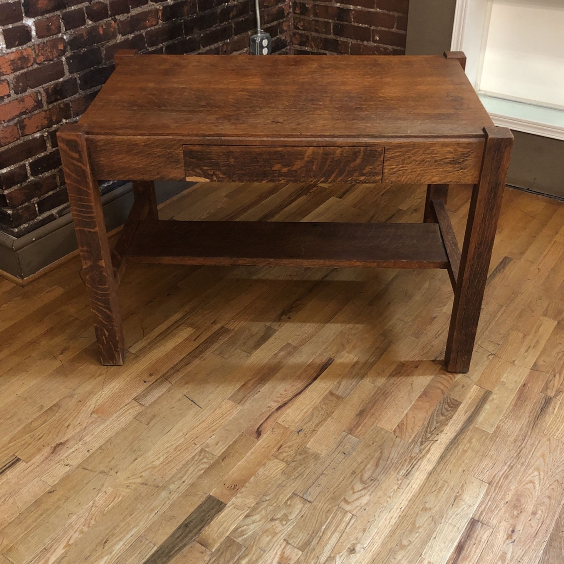 Mission style Marble Oak Desk/table 