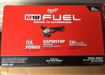 Milwaukee M18 FUEL Grinder 4-1/2”/ 5” .  Tool Only.  Brand NEW.   NUEVO.