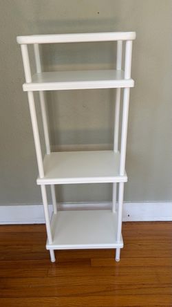 IKEA DYNAN White Metal 4-Tier Shelving Unit 43”H 15”3/4W 10”1/2 D