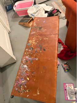 Leather bench as-is painted