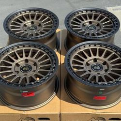 17’’ BASTA RIMS Rotary Forged Gold Wheels 17x8.5 +0mm Offset Toyota Tacoma 4Runner / +18mm Offset Ford F-150 F150 Expedition Lincoln Navigator
