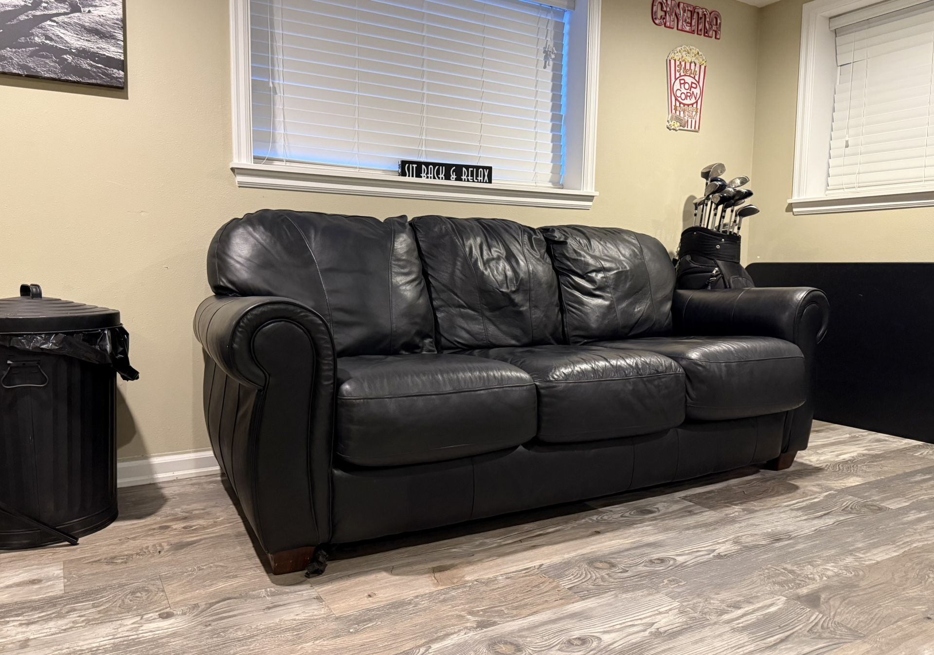 Black Leather Sofa